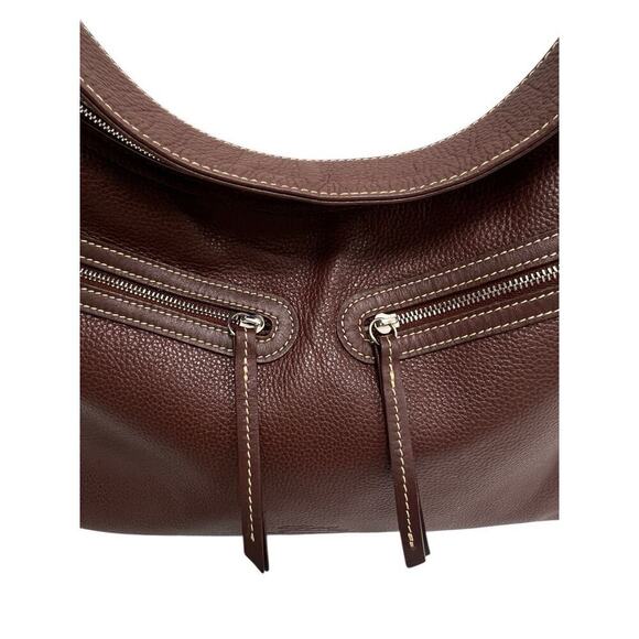 Longchamp Pebbled Genuine Leather Shoulder Bag Crossbody Brown 15X 10 Medium - Picture 5 of 12